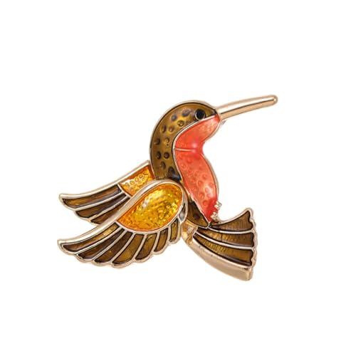 Handgemachte tropfende Emaille Kolibri Tier Brosche Corsage Kleid Blazer Accessoires, Gold von BBirtyQV