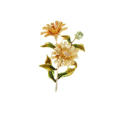Kreative Blumen-Brosche, Ornament, Ansteckblume für Damen, bemalt, tropfendes Öl, mehrfarbig, Chrysanthemen-Pin, Metall Zink Acryl Kreative Blumen-Brosche, Ornament, Ansteckblume für Damen, bemalt, tropfendes Öl, mehrfarbig, Chrysanthemen-Pin, Metall Zink Acryl von BBirtyQV