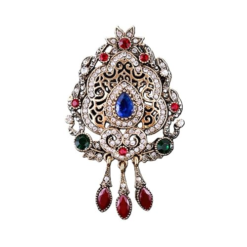 Kreatives Kostümzubehör Brosche Vintage Barock Corsage Damen Schal Schnalle Ornament, Gold von BBirtyQV