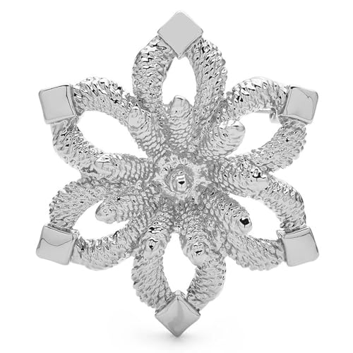 Legierung 6-seitige Form Schneeflocke Broschen Blume Schmuck Pin Vintage Geometrie Metall Abzeichen Zubehör, Silber von BBirtyQV