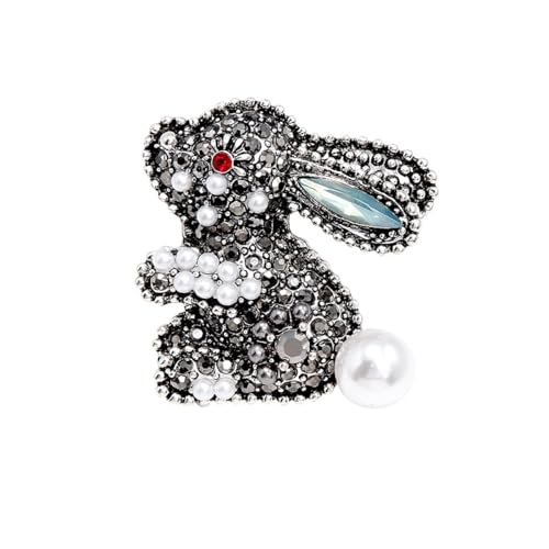Plateau Diamant Kaninchen Perle Brust Brosche Ornament Kleidung, Silber von BBirtyQV