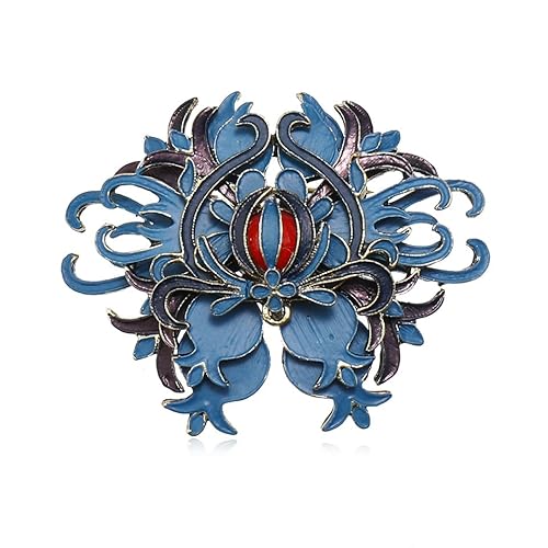 Retro Ethnischer Stil Blau Granatapfel Blume Pin Palaststil Blume Brosche Temperament Cheongsam Corsage Ornament, Blau von BBirtyQV
