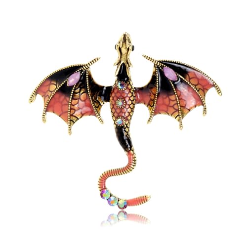 Retro Drip Oil Cartoon Drachenform Brosche Herren Anzug Accessoires Pin Ornament Corsage, Al1172-F von BBirtyQV