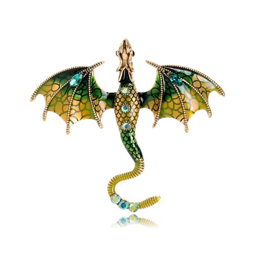 Retro tropfendes Öl Cartoon Fliegender Drache Form Brosche Herrenanzug Accessoires Pin Ornament Corsage, Al1172-H von BBirtyQV