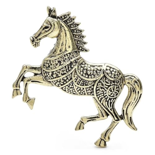 Retro Powerful Running Pferd Broschen für Frauen Männer 2-farbige Metall Einfache Tier Party Brosche Pins, Gold von BBirtyQV