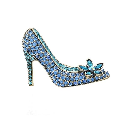 Vintage Jacke im Broschenstil mit übertriebenen Diamantabsätzen, Corsagen-Accessoire mit Dornschließe, Blau von BBirtyQV