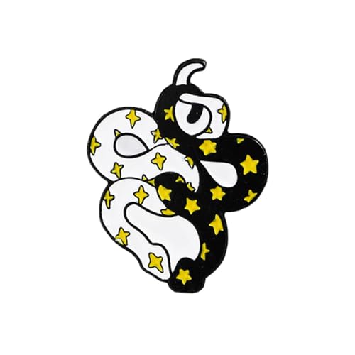 Schlange Abzeichen Schwarz Und Weiß Sterngefleckte Schlange Doppelte Schlange Verschlungene Wunde Rose Weiße Schlange Schlange Kombination Brosche, Cc970 von BBirtyQV