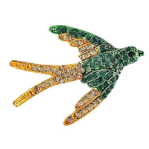 Schwalben-Brosche für Frauen, glänzende fliegende Vögel, Party, Büro, Brosche, Metall Zink Acryl von BBirtyQV