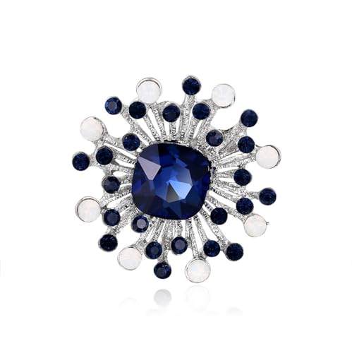 Skelett Geometrische Kristall Brosche Persönlichkeit Legierung Diamantbesetzte Damen Corsage Pin, Blau von BBirtyQV