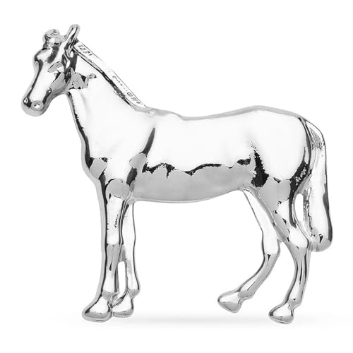 Stehende starke Show Pferd Brosche Anstecknadeln 2 Farben Metall Abzeichen für Männer Anzug Schmuck Zubehör, Silber von BBirtyQV