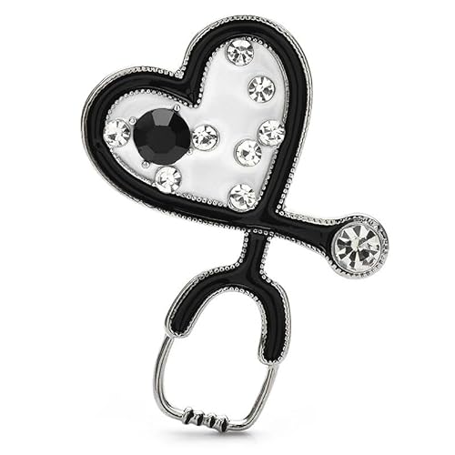 Stethoskop-Brosche für Damen, Unisex, zweifarbig, Emaille, Medizin-Ausrüstung, Arzt-Brosche, Metall Zink Acryl Stethoskop-Brosche für Damen, Unisex, zweifarbig, Emaille, Medizin-Ausrüstung, Arzt-Brosche, Metall Zink Acryl von BBirtyQV