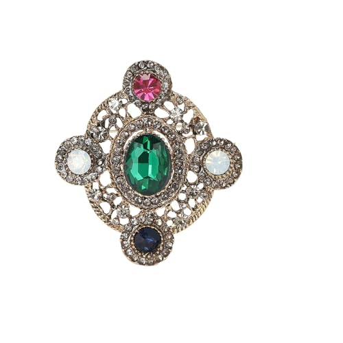 Strass-Barock-Broschen für Damen, Unisex, Kristallglas-Anhänger, Schmuckzubehör, Metall Zink Acryl von BBirtyQV