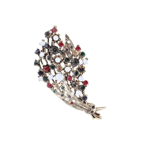 Strass-Barock-Broschen für Damen, Unisex, Kristallglas-Anhänger, Schmuckzubehör, Metall Zink Acryl von BBirtyQV