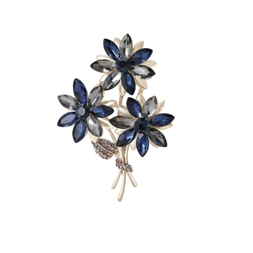 Strass-Blumenstrauß-Broschen für Damen, Unisex, Pflanzennadeln, Freund, Neujahr, Schmuck-Zubehör, Metall Zink Acryl von BBirtyQV
