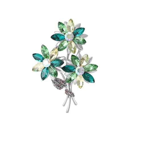 Strass-Blumenstrauß-Broschen für Damen, Unisex, Pflanzennadeln, Freund, Neujahr, Schmuck-Zubehör, Metall Zink Acryl von BBirtyQV