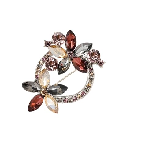 Strass-Blumenstrauß-Broschen für Damen, Unisex, Pflanzennadeln, Freund, Neujahr, Schmuck-Zubehör, Metall Zink Acryl von BBirtyQV