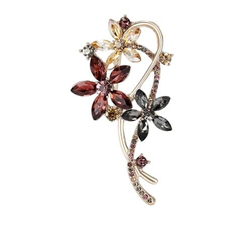 Strass-Blumenstrauß-Broschen für Damen, Unisex, Pflanzennadeln, Freund, Neujahr, Schmuck-Zubehör, Metall Zink Acryl von BBirtyQV