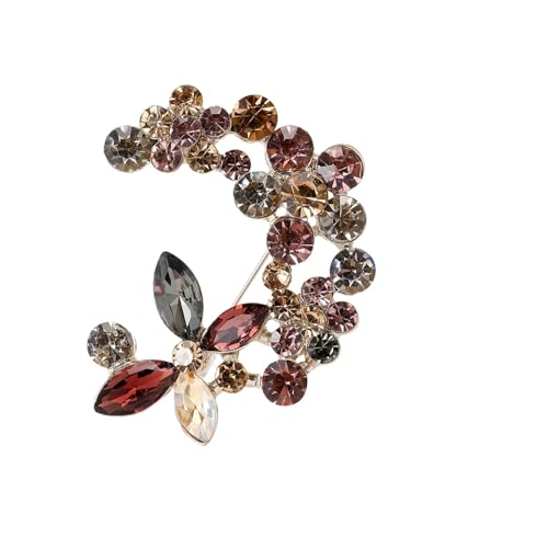 Strass-Blumenstrauß-Broschen für Damen, Unisex, Pflanzennadeln, Freund, Neujahr, Schmuck-Zubehör, Metall Zink Acryl von BBirtyQV