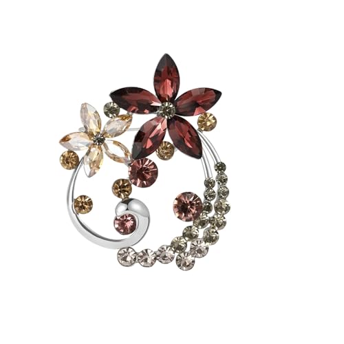 Strass-Blumenstrauß-Broschen für Damen, Unisex, Pflanzennadeln, Freund, Neujahr, Schmuck-Zubehör, Metall Zink Acryl von BBirtyQV
