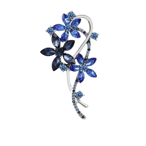 Strass-Blumenstrauß-Broschen für Damen, Unisex, Pflanzennadeln, Freund, Neujahr, Schmuck-Zubehör, Metall Zink Acryl von BBirtyQV