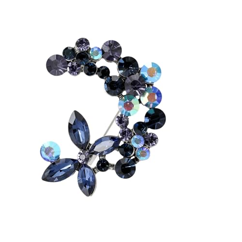 Strass-Blumenstrauß-Broschen für Damen, Unisex, Pflanzennadeln, Freund, Neujahr, Schmuck-Zubehör, Metall Zink Acryl von BBirtyQV