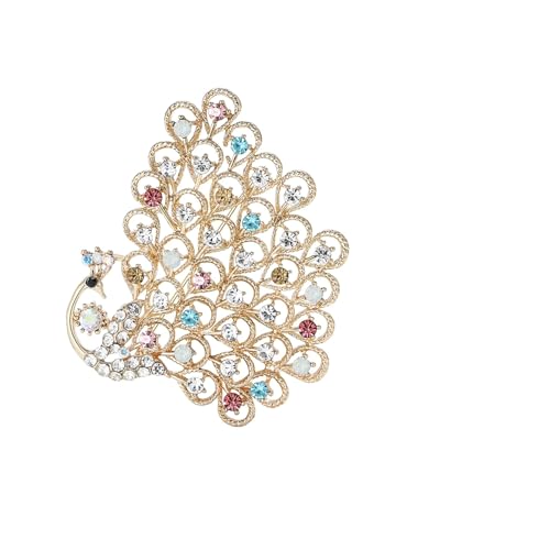 Strass-Broschen mit Pfauenmotiv für Damen, Unisex, Perlen, Tiernadeln, Freund, Schmuckzubehör, Metall Zink Acryl von BBirtyQV