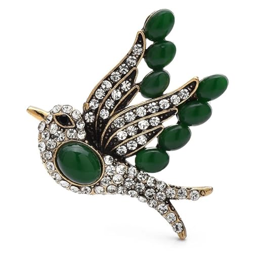 Strass Schwalbe Brosche Anstecknadeln grün Harz Vogel Abzeichen Schmuck Zubehör, grün von BBirtyQV