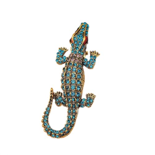 Vintage Diamant Krokodil Herren Brosche Anzug Mantel Kragen Pin Ornament, Metall Zink Acryl Vintage Diamant Krokodil Herren Brosche Anzug Mantel Kragen Pin Ornament, Metall Zink Acryl von BBirtyQV