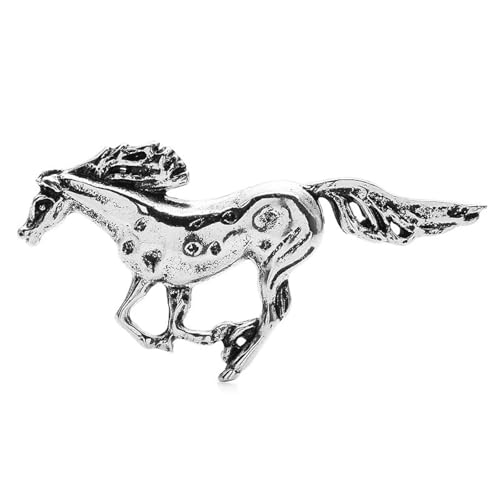 Vintage Racing Pferd Gold Farbe Brosche Pins Schmuck Zubehör Tier Metall Abzeichen Pin Für Anzug, Silber von BBirtyQV