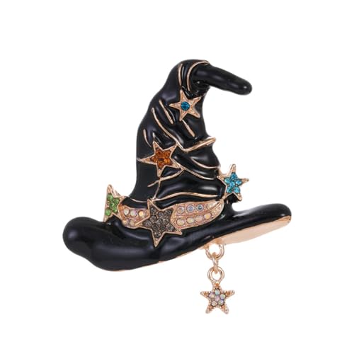 Vintage Zauberer Hut Ornament Dunkler Stil Persönlichkeit Legierung Diamant Tropfen Öl Stern Zauberer Hut Brosche, Schwarz Vintage Zauberer Hut Ornament Dunkler Stil Persönlichkeit Legierung Diamant Tropfen Öl Stern Zauberer Hut Brosche, Schwarz von BBirtyQV