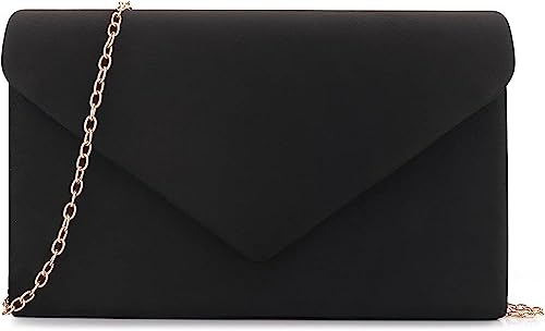 BBjinronjy Clutch Für Hochzeit Kettentasche Damen handtaschen damen klein,elegant Samt Umschlag Crossbody Klassisch Clutch Tasche Abendtasche Hochzeit (Schwarz 2) von BBjinronjy
