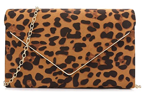 BBjinronjy Clutch-Geldbörse für Damen, Abendtaschen, Handtaschen für Hochzeit, Party, Cocktail, Abschlussball, Kunstwildleder, Umhängetasche, Leopard von BBjinronjy