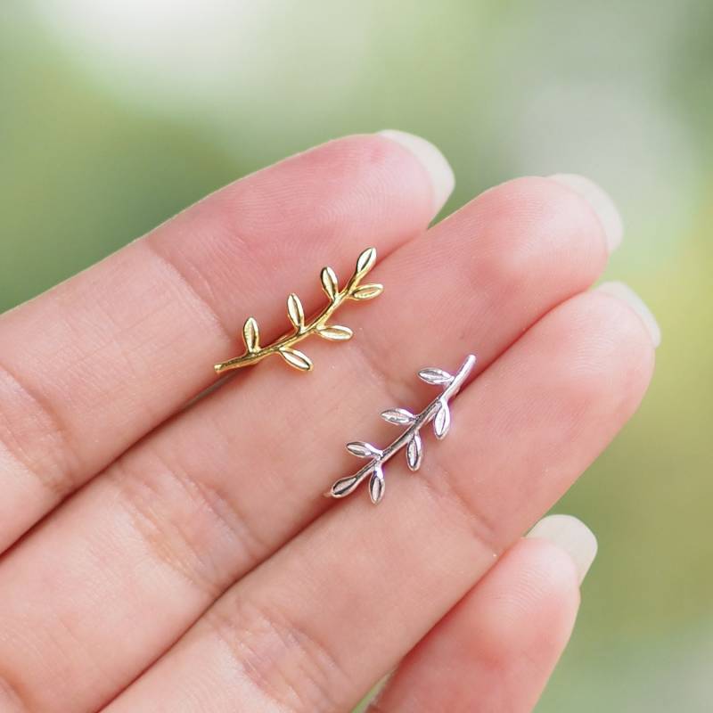 925Er Silber Olivenblatt Ohr Kletterer Ohrhänger Hängeohrringe Blattohrringe, Ohrfeger/Ee25 von BBlingsilver
