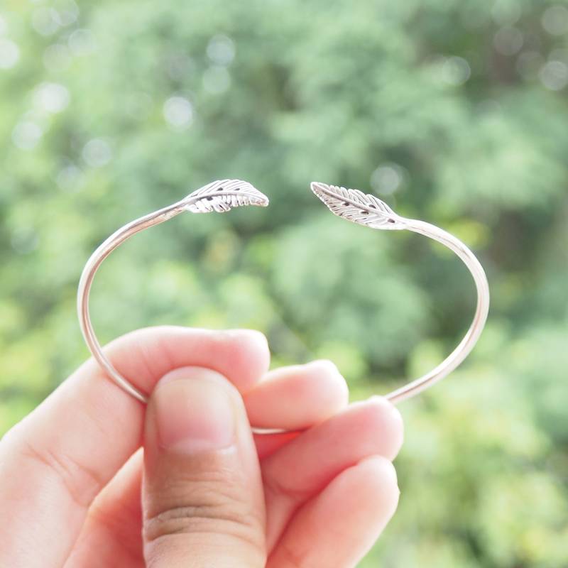 Blatt Armband, Silber Manschette Schmuck, Frau Geschenk Für Sie/Br4 Sbt von BBlingsilver