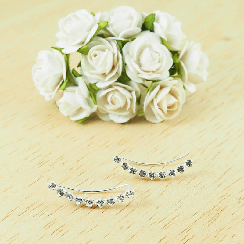 Cz Gebogene Ohr Kletterer Ohrringe, Ohrkriecher, Geschenkidee, Zarte Ohrringe/Ee36 von BBlingsilver