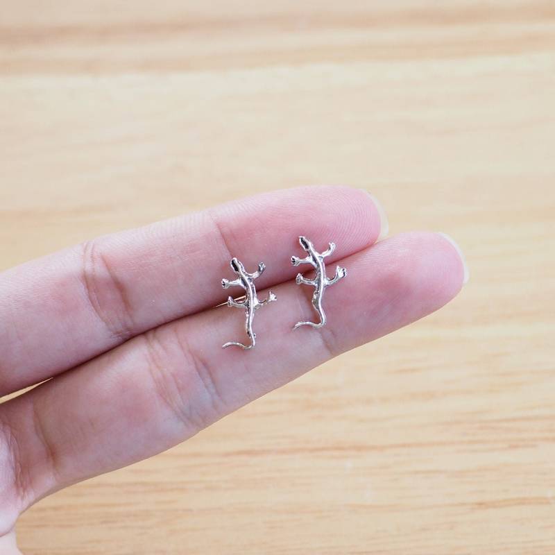 Eidechse Ohrringe, Schmuck, Gecko Tier Ohrringe/Bd257 von BBlingsilver