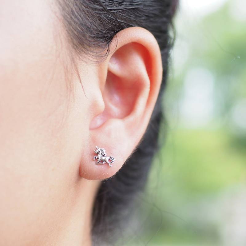 Einhorn Ohrstecker, Tier Ohrringe, Geschenkidee/Bd114P von BBlingsilver