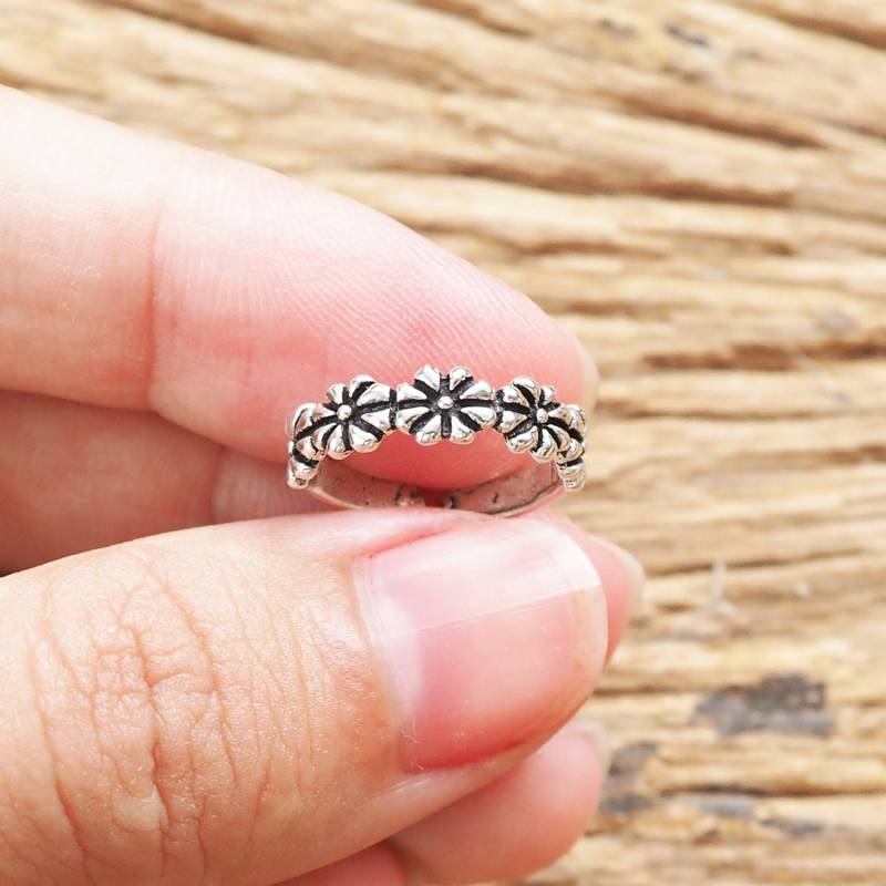 Gänseblümchen Zehenring, Sterling Silber Frau Blumenzehenring/To39 von BBlingsilver