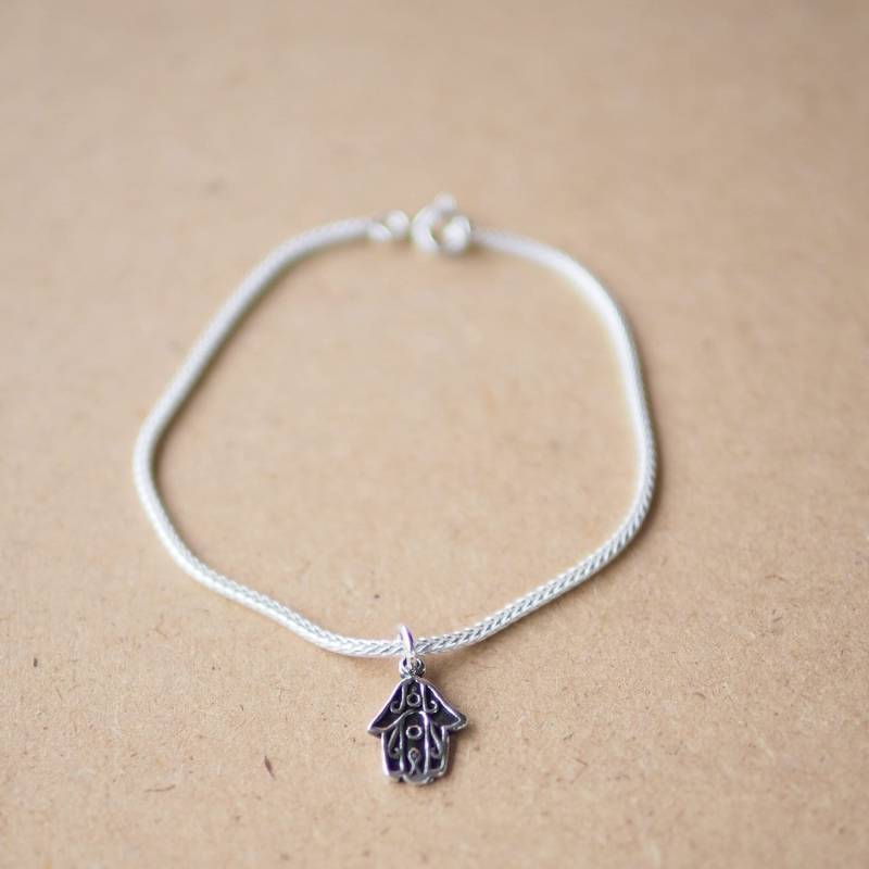 Hamsa Hand Armband, Sterling Silber 18 cm Charm Fatima Hand, Evil Eye, Spirituelles Geschenk, Geschenk Für Sie/Br8 von BBlingsilver