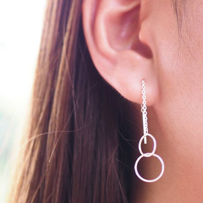 Infinity Threader Ohrringe, Karma Minimalist Ohrringe/Ctd20 von BBlingsilver