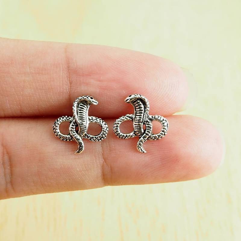 Kobraschlange Ohrstecker, Schlangenohrringe, Kobraohrringe, Geschenkidee/Bk108P von BBlingsilver