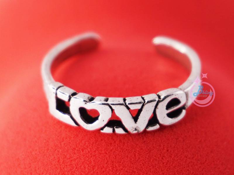 Liebe Zehenring, Sterling Silber Liebesring, Liebesschmuck, Verstellbarer Zehenring/To29 von BBlingsilver
