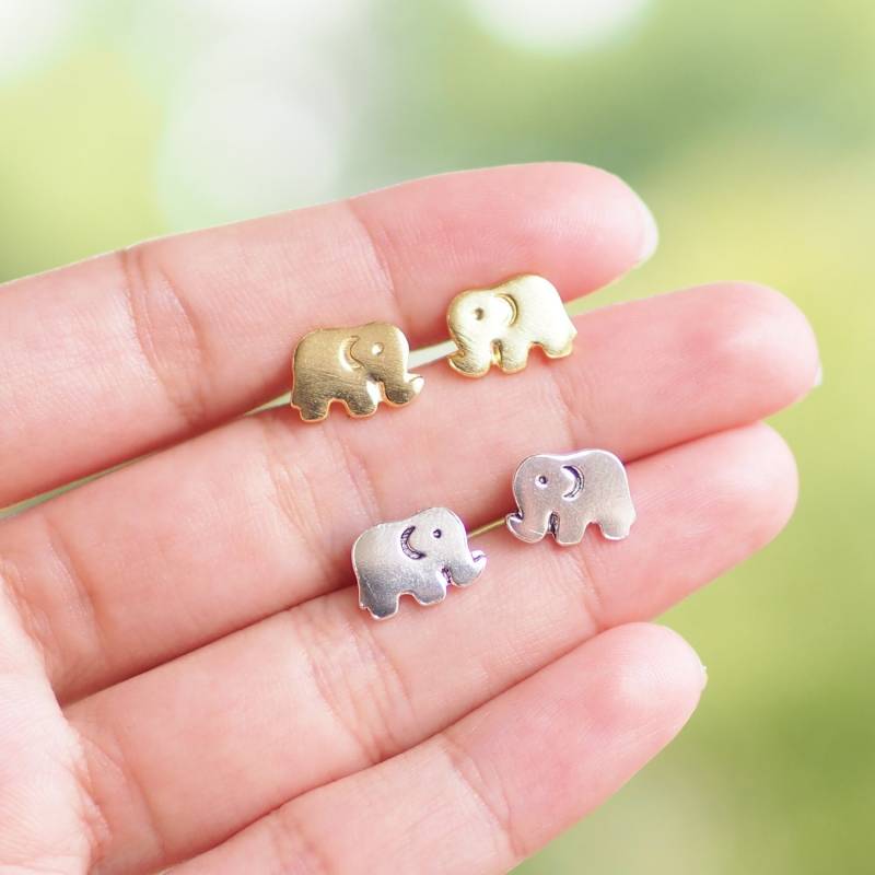 Niedliche Elefanten Ohrringe, Elefant Schmuck, Tier Sterling Silber Geschenkidee/Bk161-2 von BBlingsilver