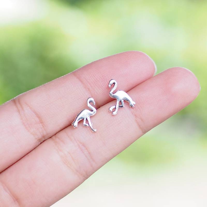 Ohrstecker Mit Flamingo, Tierohrringe, Ohrstecker, Sommerschmuck, Geschenkidee/Bk113P von BBlingsilver
