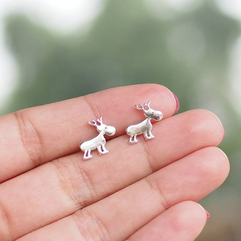 Reindeer Ohrstecker, Hirsch Ohrringe, Urlaub Weihnachtsschmuck, Elch, Geweih/Ta54 von BBlingsilver