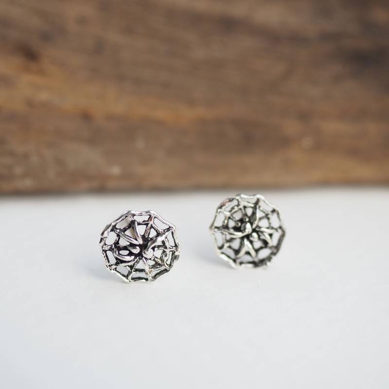 Spinnennetz Ohrstecker Gruseliger Schmuck Tier Insekt Ohrringe Halloween/Bk266 von BBlingsilver