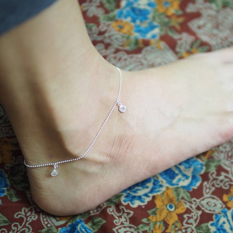 Sterling Silber Cubic Zirzonia Fußkettchen, Cz Sommer Strand Schmuck, Hochzeitsschmuck, Geschenkidee/Ak3 von BBlingsilver