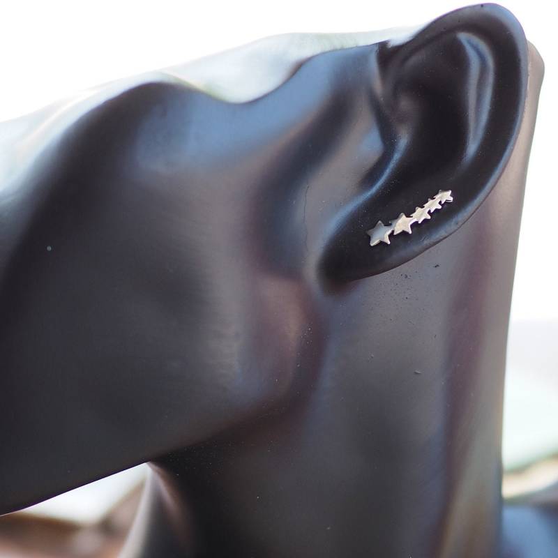 Zierliche Stern Ohr Kletterer Ohrringe, Ohrfeger, Sternbild Schmuck, Pin Upcycling/Ee27 von BBlingsilver