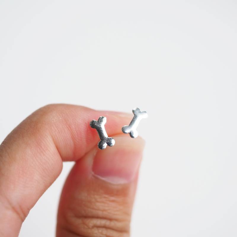 sterling Silber Winzigen Hund Knochen Ohrstecker Ohrringe Hundeliebhaber Kleine/Pk7 von BBlingsilver
