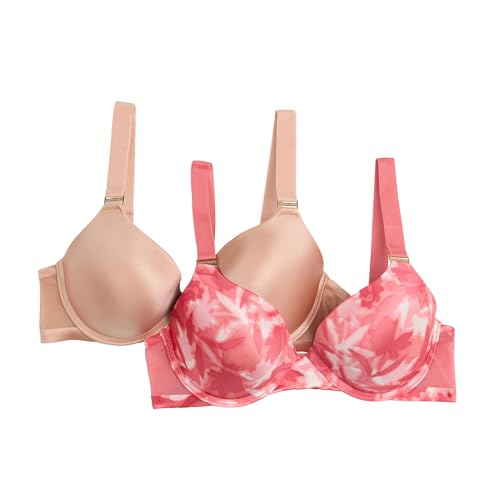 BCBGMAXAZRIA Damen 2-Pack Ultimate Fit Bra Push-Up-BH, Blühender Garten, 75C von BCBGMAXAZRIA